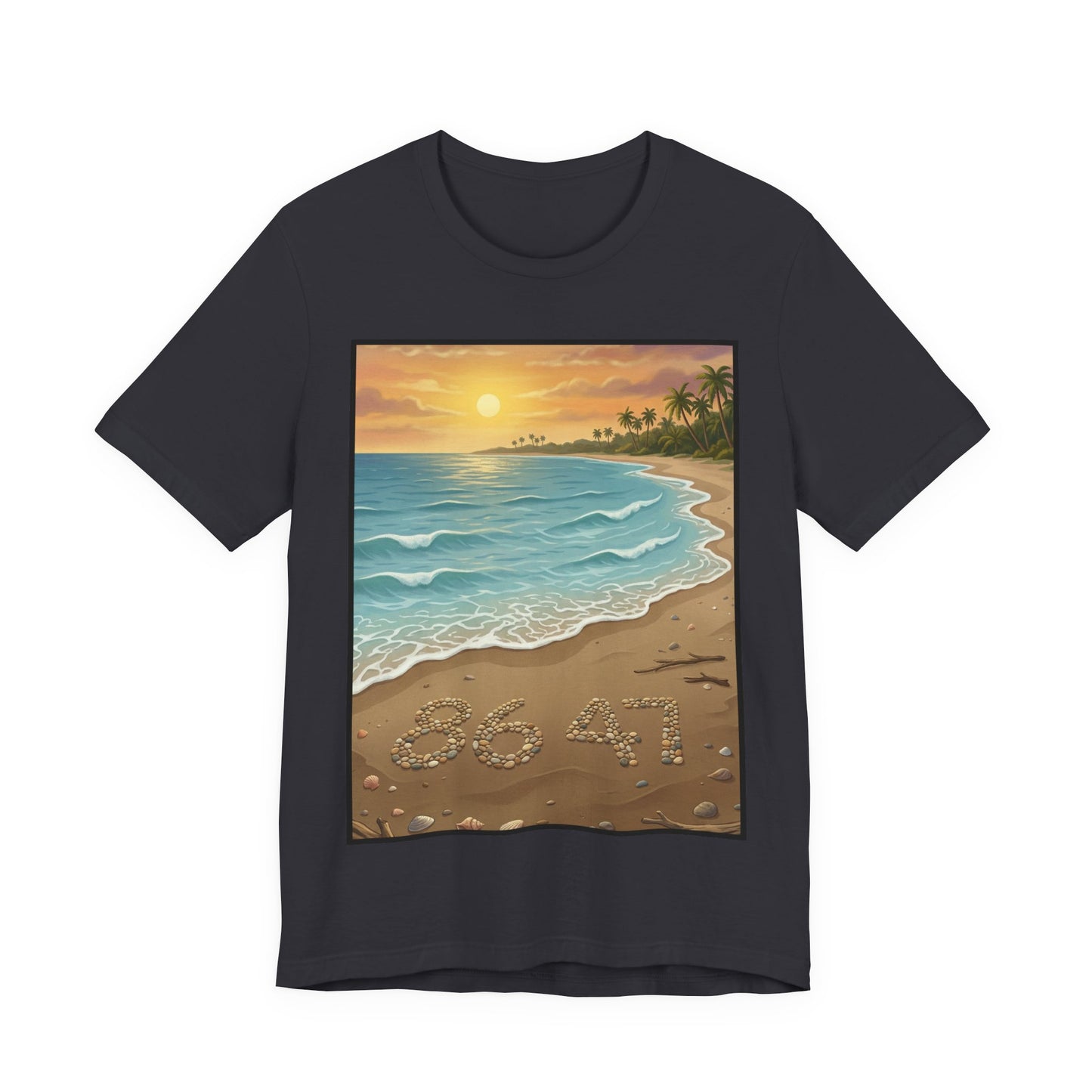 Another Nice Day At The Beach - Vertical - Beach Sunset Tee — Coastal Tropical Shoreline Graphic T‑Shirt
