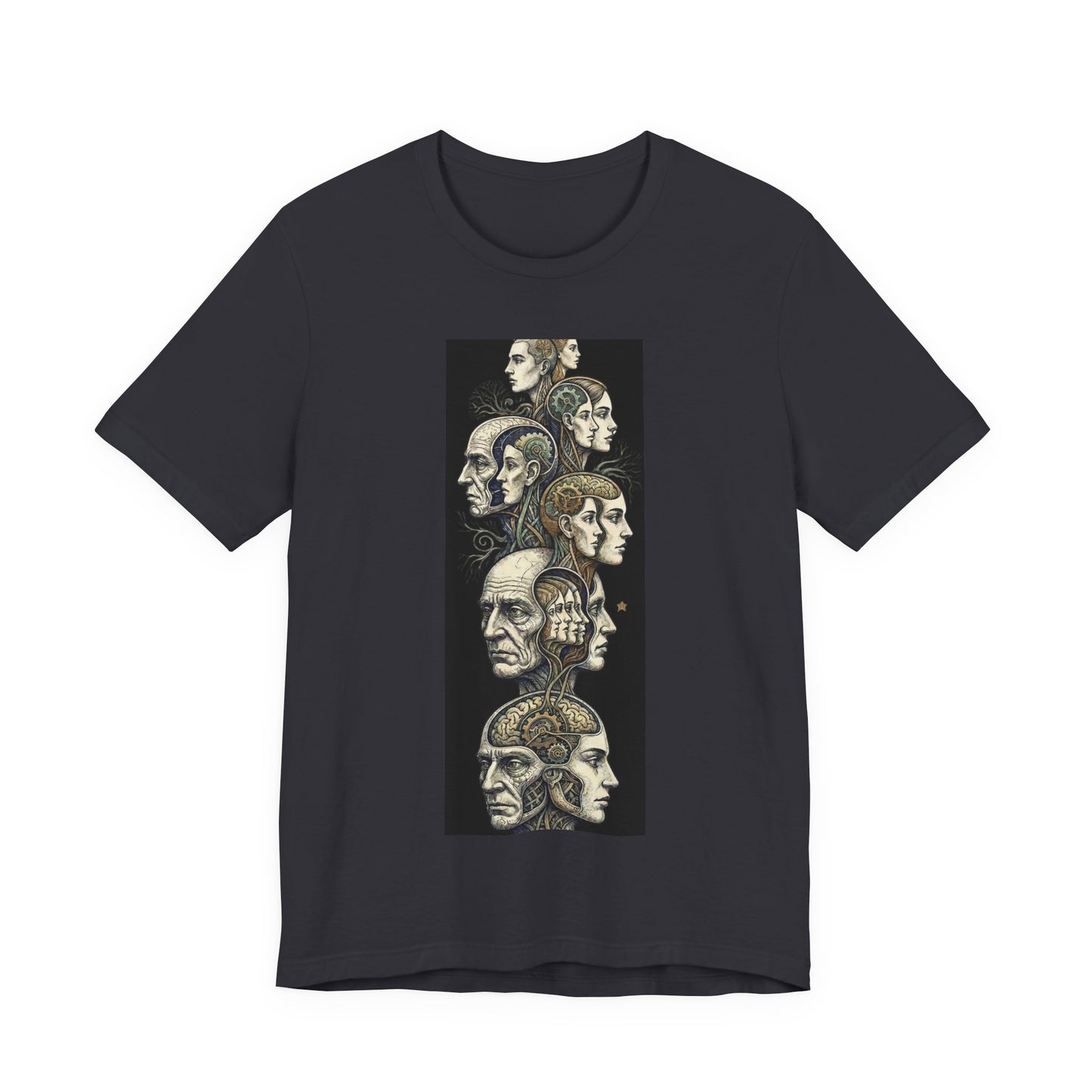 Family of Thought - Black - Phrenology Heads Vintage Anatomy Tee