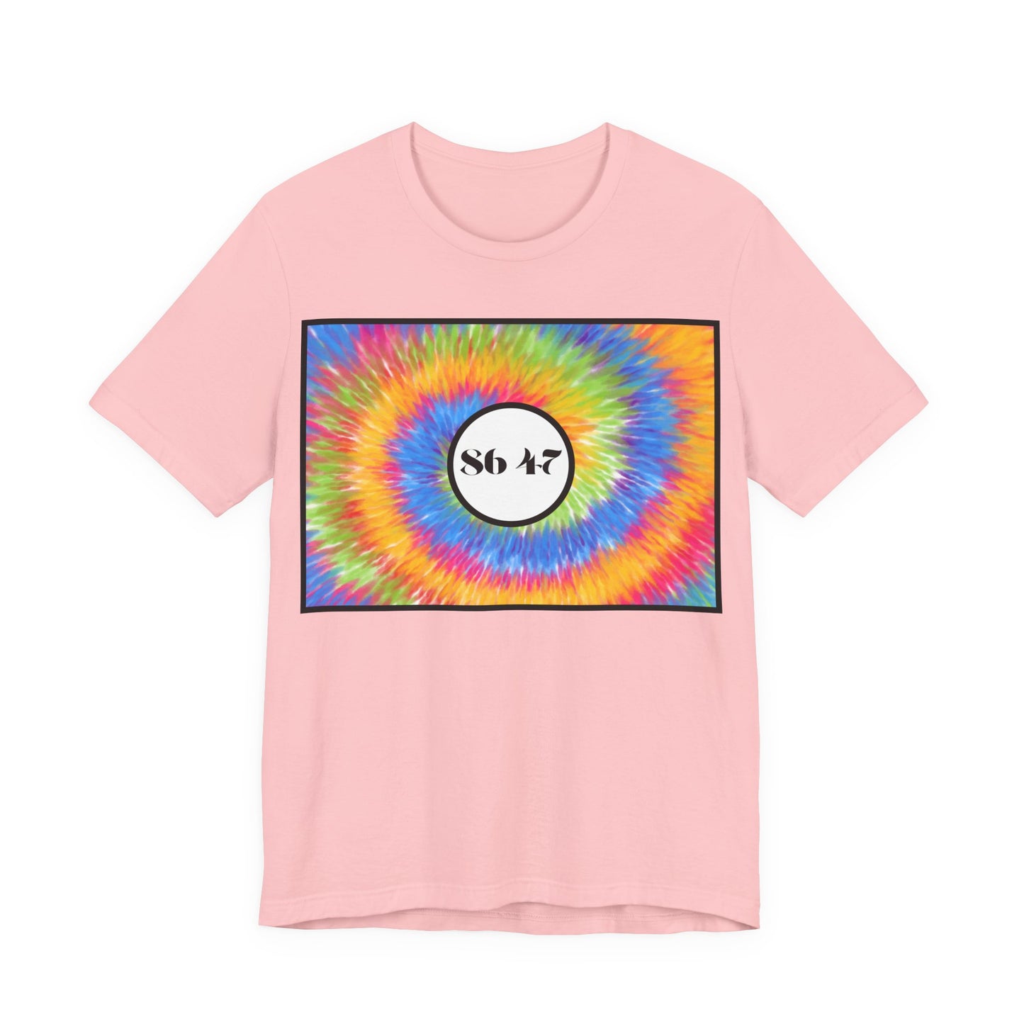 Tie-Dye Vibe T-Shirt — "86 47" Retro Rainbow Graphic Tee