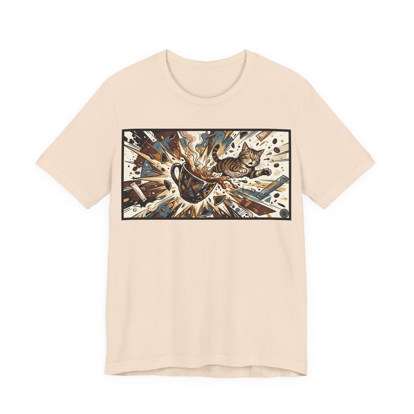 VOID - Coffee Cup Explosion Art Tee — Retro Abstract Coffee Splash T-Shirt