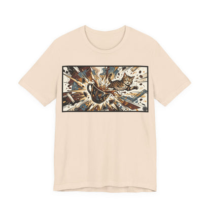 VOID - Coffee Cup Explosion Art Tee — Retro Abstract Coffee Splash T-Shirt