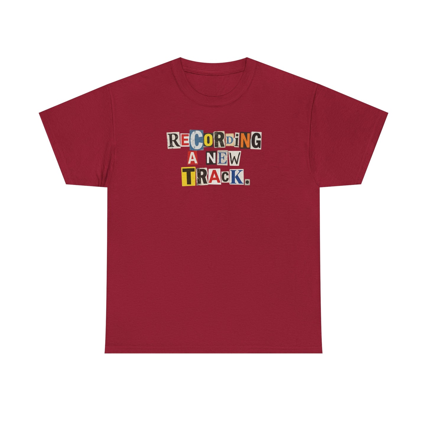 PBFMF - Recording A New Track T‑Shirt — Retro Ransom Note Mental Health Music Tee