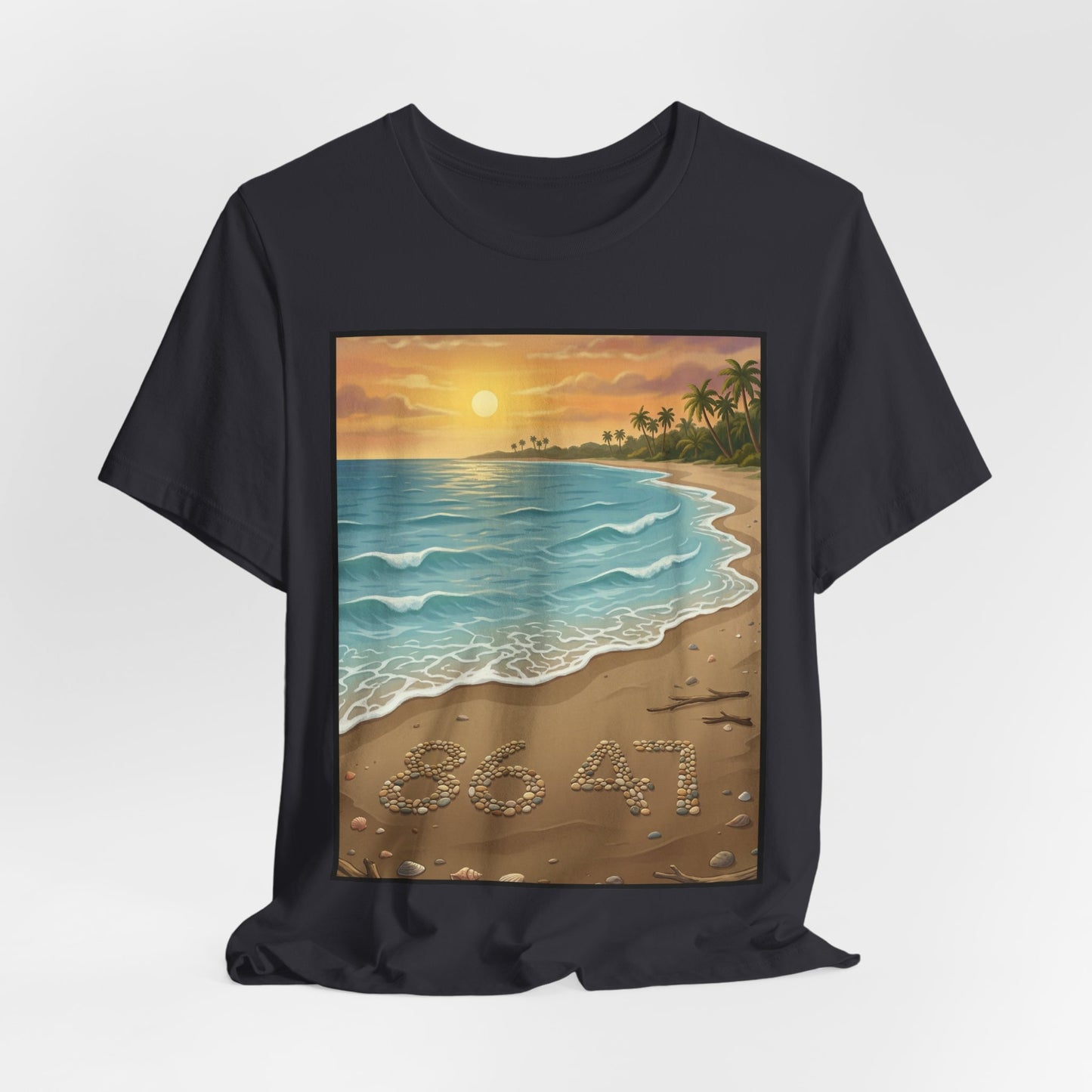 Another Nice Day At The Beach - Vertical - Beach Sunset Tee — Coastal Tropical Shoreline Graphic T‑Shirt