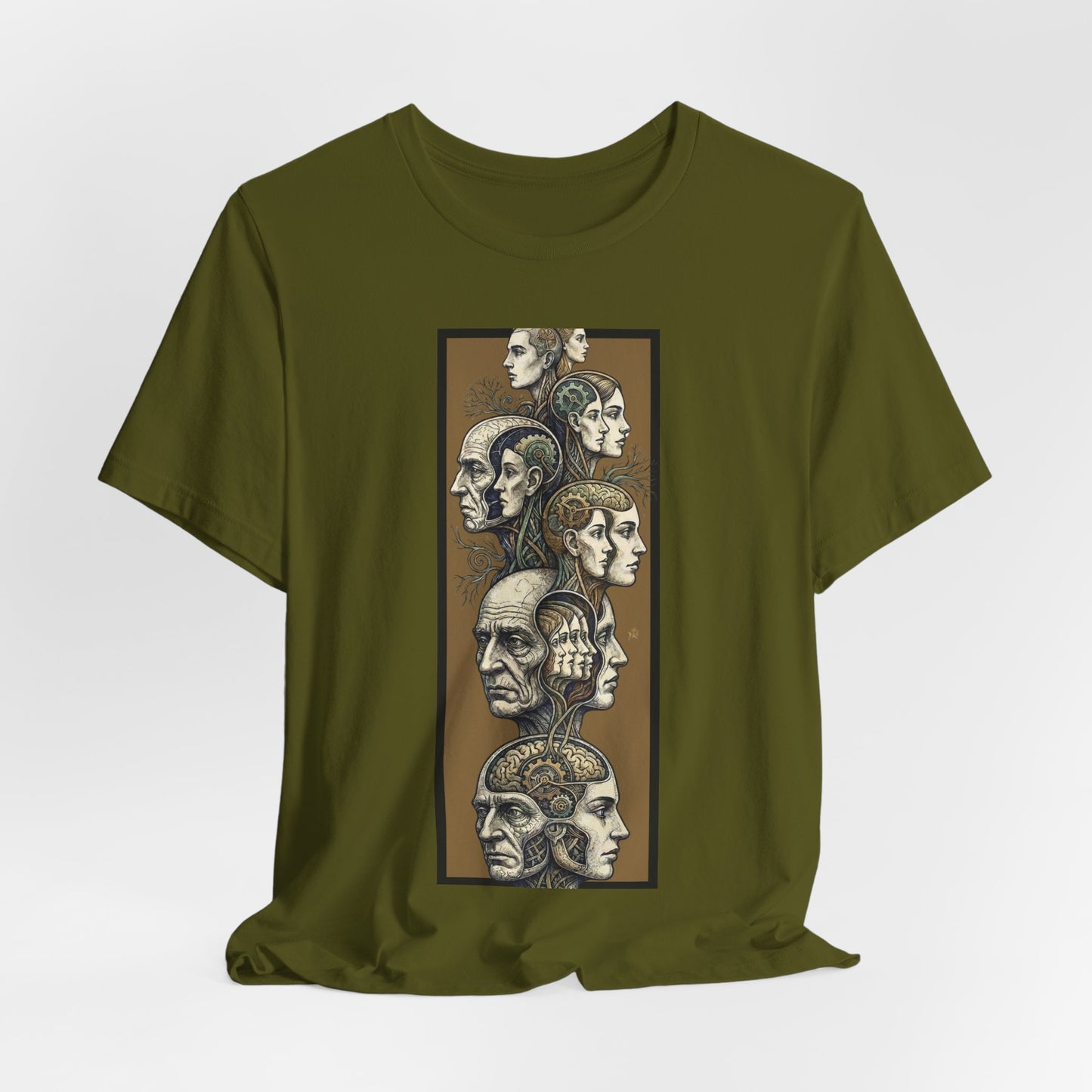 Family of Thought - Gold - Anatomical Heads Vertical Collage T-Shirt
