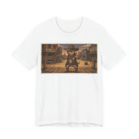 SheriffPaco - Horizontal - Western Cowboy Sheriff Chihuahua T-Shirt — Vintage Saloon Puppy Dog Graphic Tee