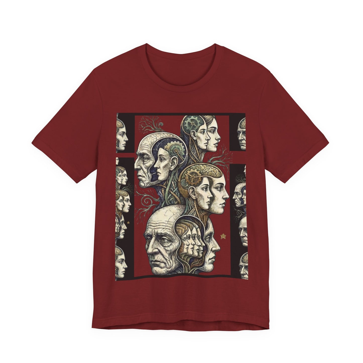 Family Of Thought - "Hearing Voices" - Human Mind Anatomy Tee — Vintage Phrenology Art T‑Shirt