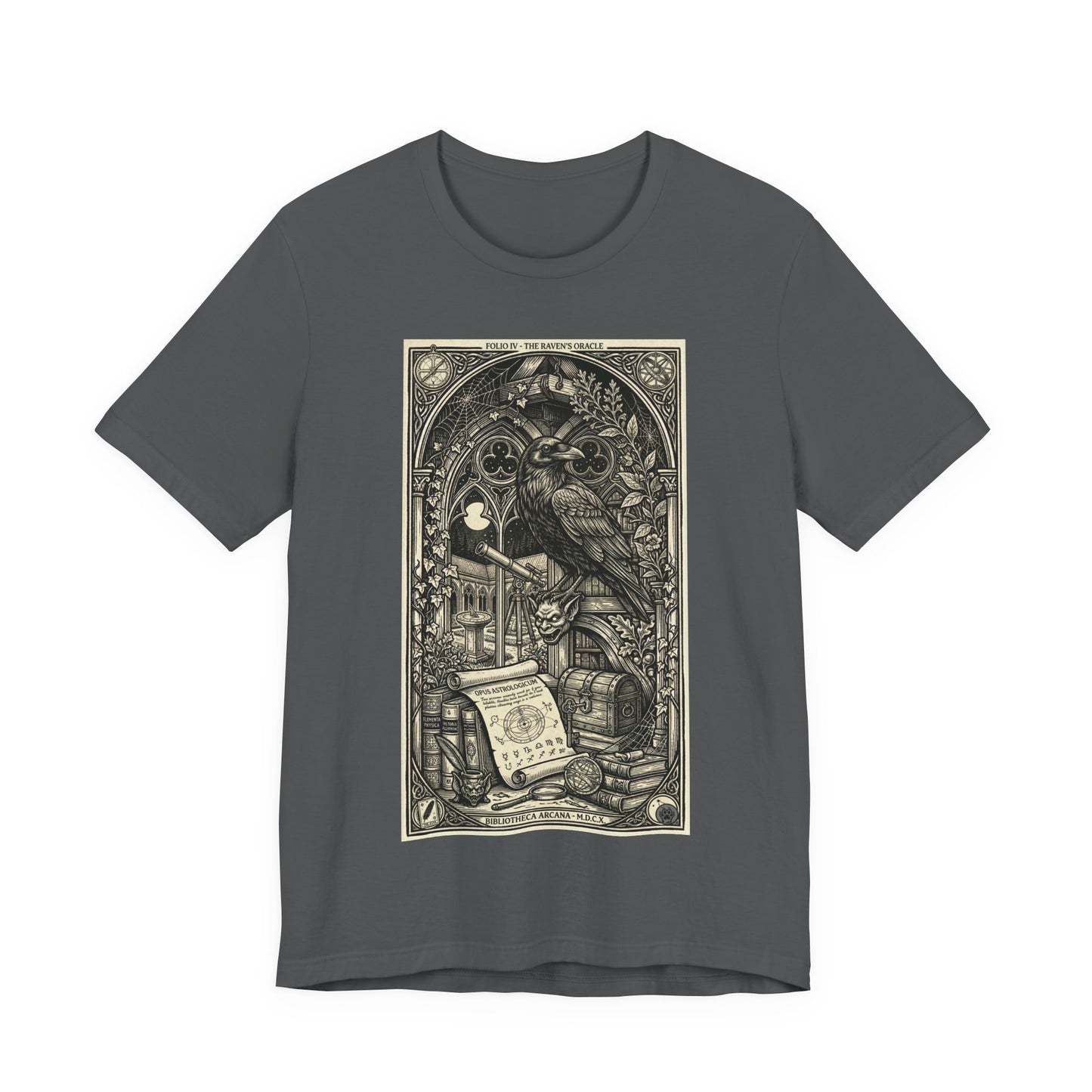 DarkArts Collection - Raven 2 - Raven Grimoire Tee — Gothic Occult Illustration T-Shirt