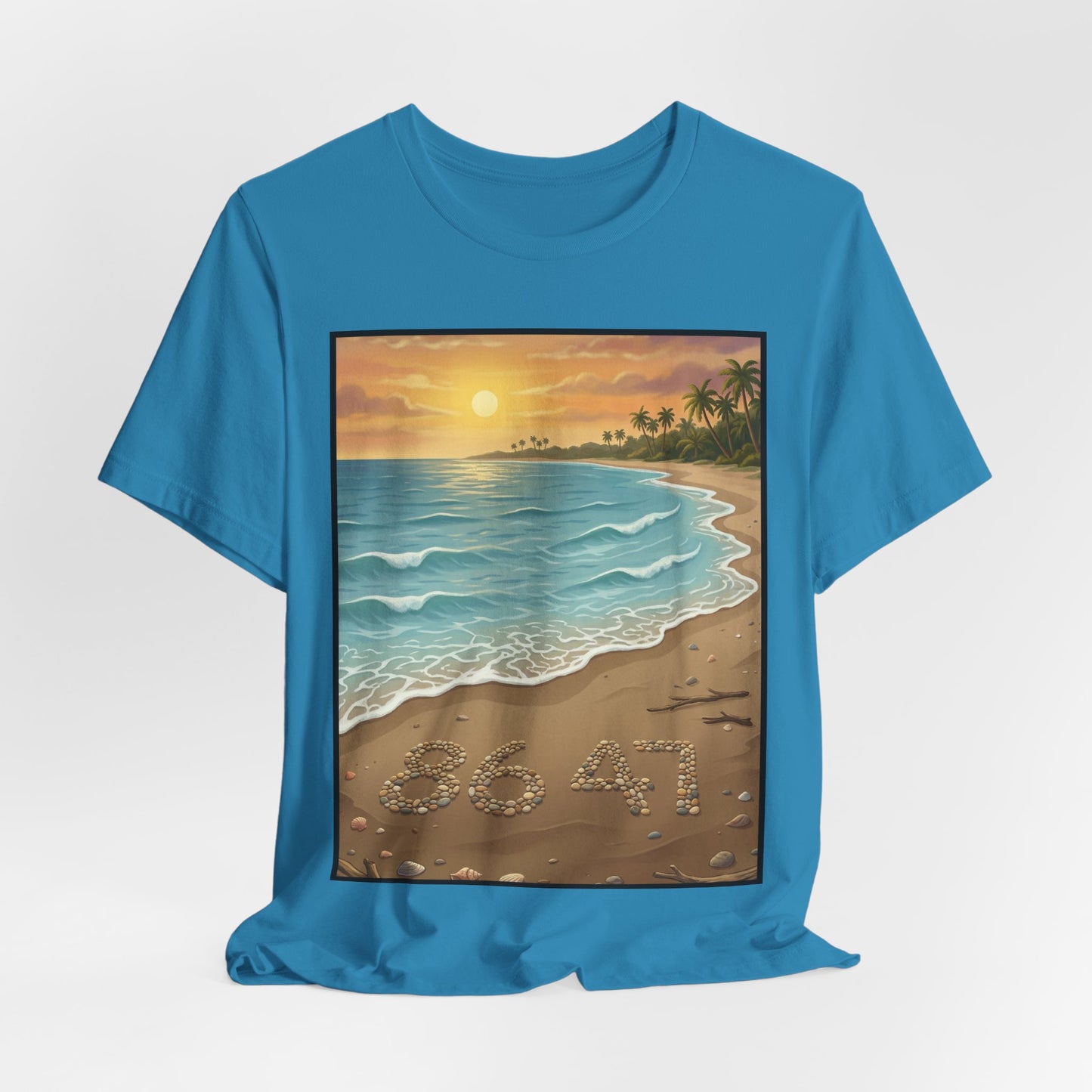 Another Nice Day At The Beach - Vertical - Beach Sunset Tee — Coastal Tropical Shoreline Graphic T‑Shirt