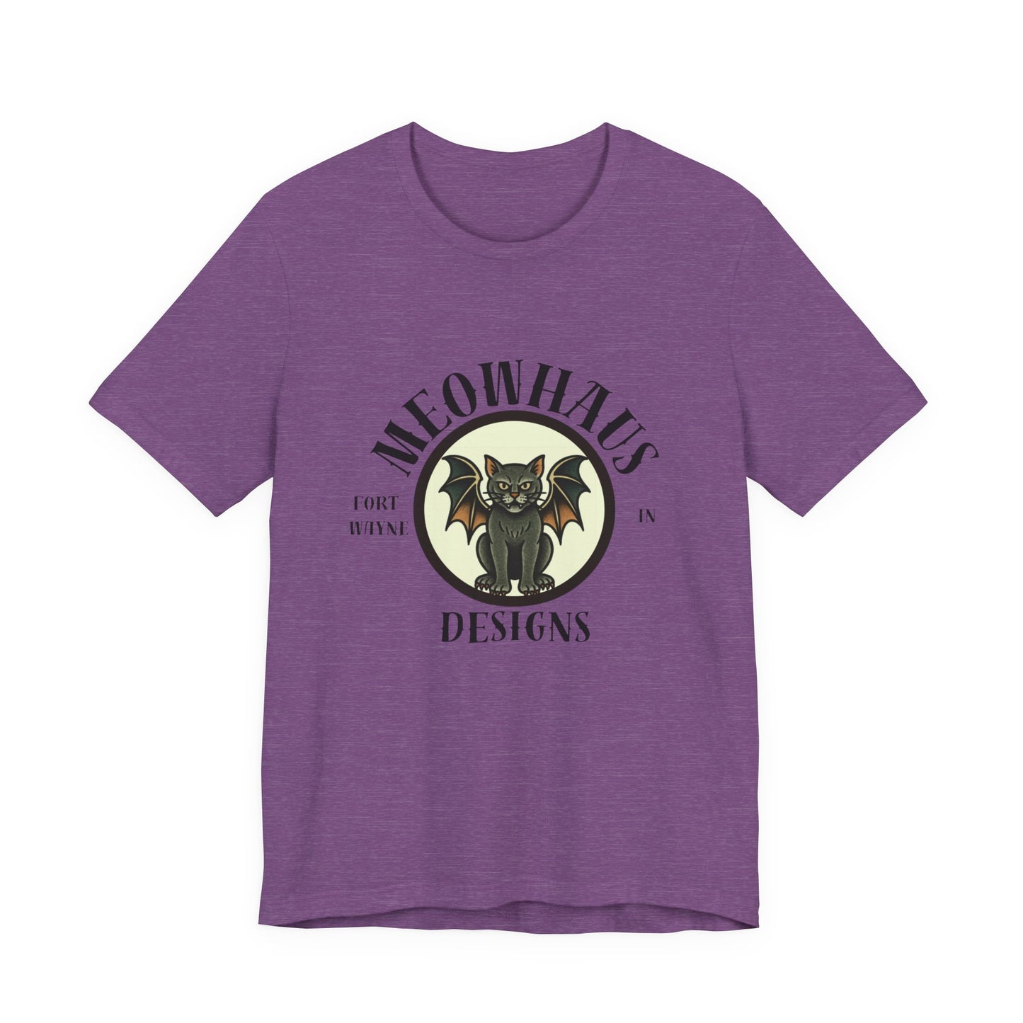 MHD - Emblem - Vintage Tattoo Cat Bat Logo Tee — “Meowhaus Designs” Graphic T-Shirt