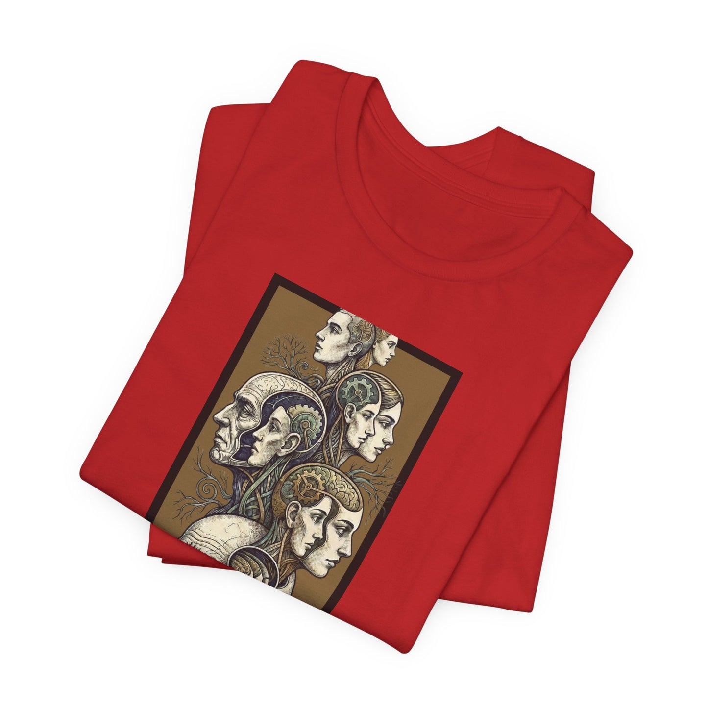 Family of Thought - Gold - Anatomical Heads Vertical Collage T-Shirt