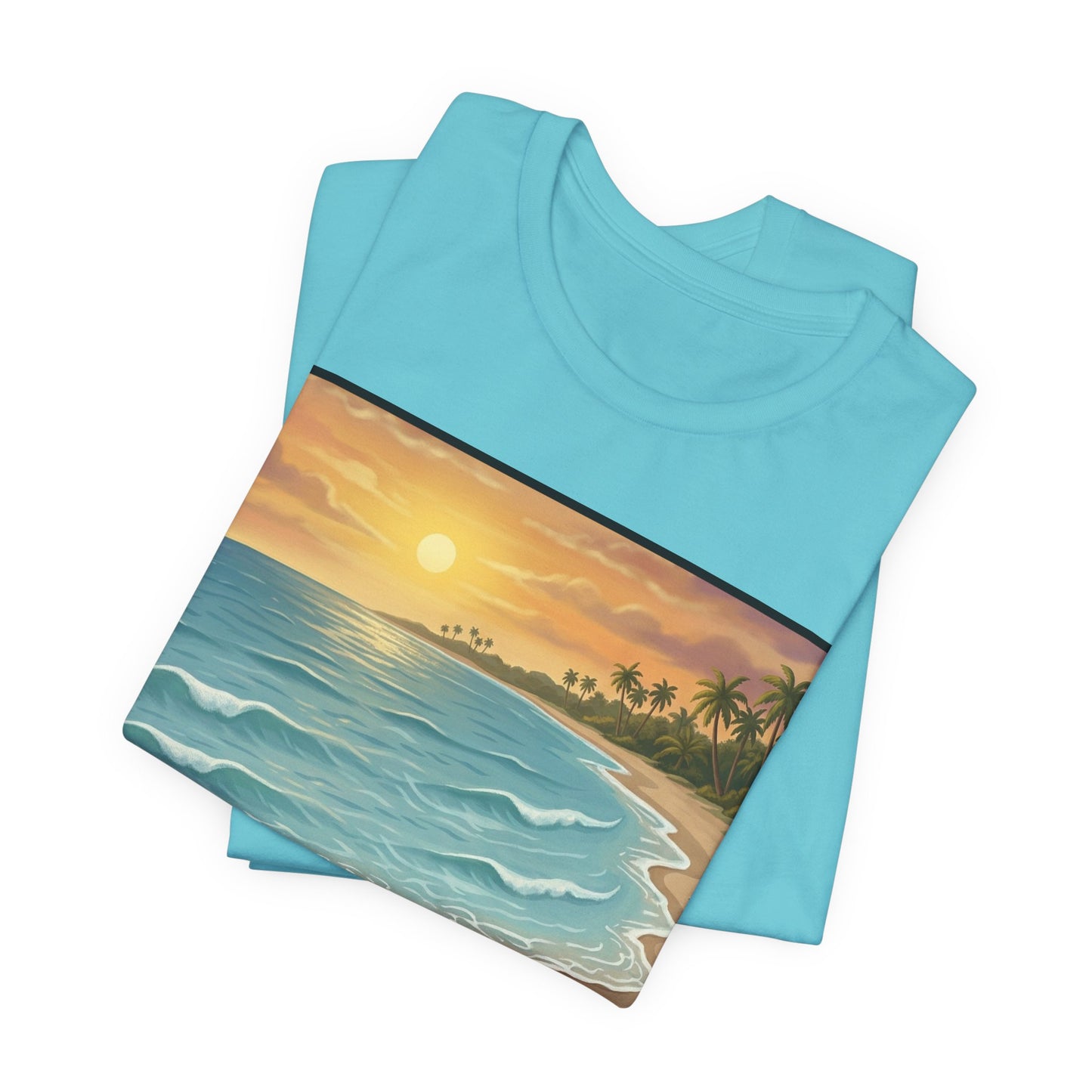 Another Nice Day At The Beach - Vertical - Beach Sunset Tee — Coastal Tropical Shoreline Graphic T‑Shirt