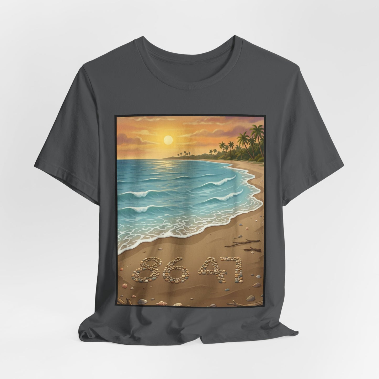 Another Nice Day At The Beach - Vertical - Beach Sunset Tee — Coastal Tropical Shoreline Graphic T‑Shirt