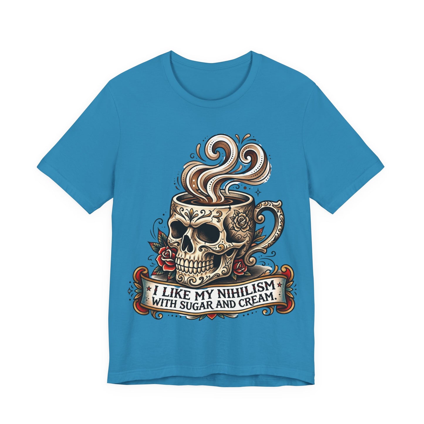VOID - Skull Coffee Tee — "I Like My Nihilism With Sugar and Cream" Graphic T-Shirt