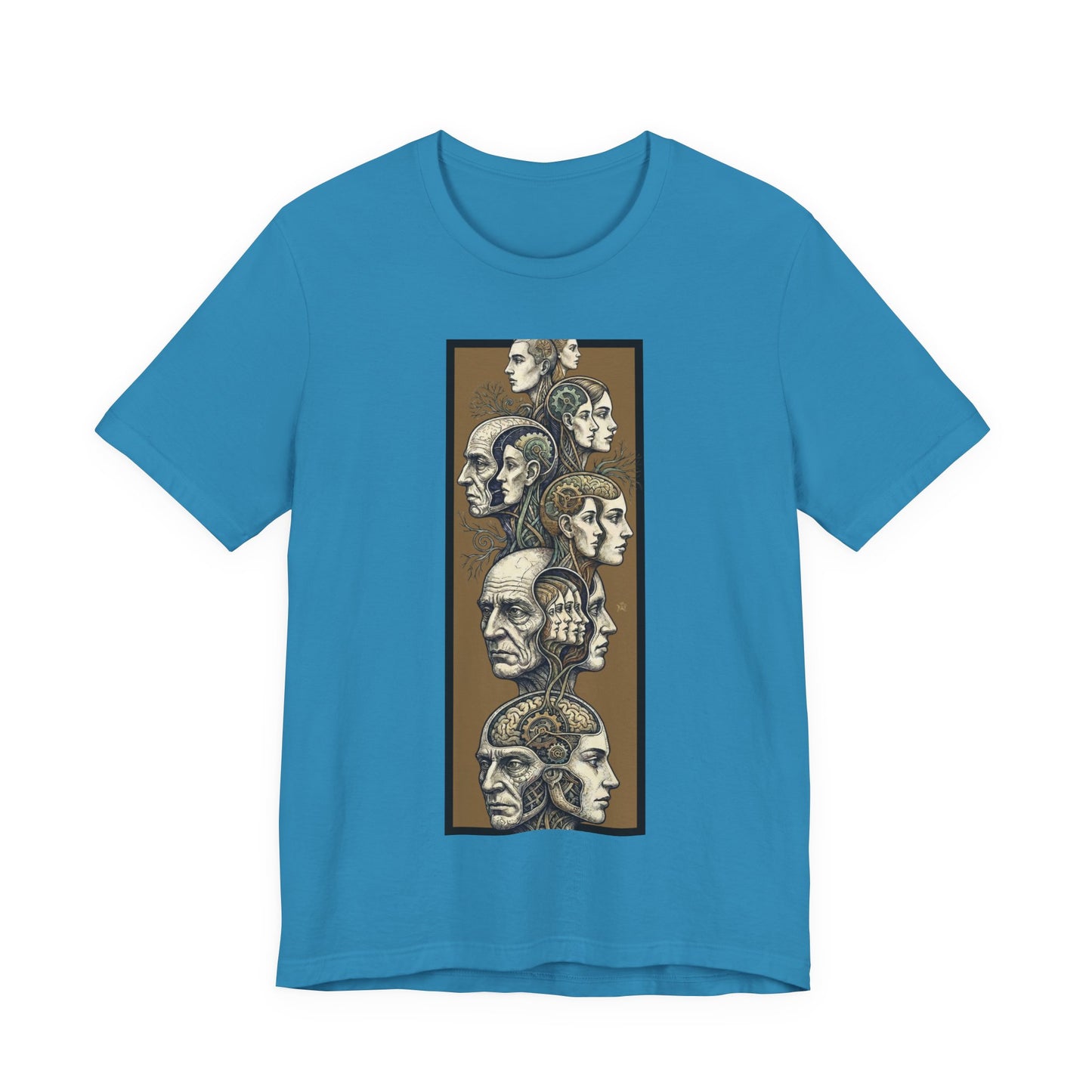 Family of Thought - Gold - Anatomical Heads Vertical Collage T-Shirt
