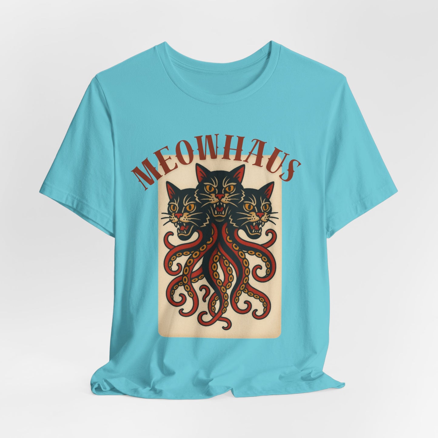 The Magic Three - Vintage Tattoo Meowhaus Cat-Octopus Graphic Tee