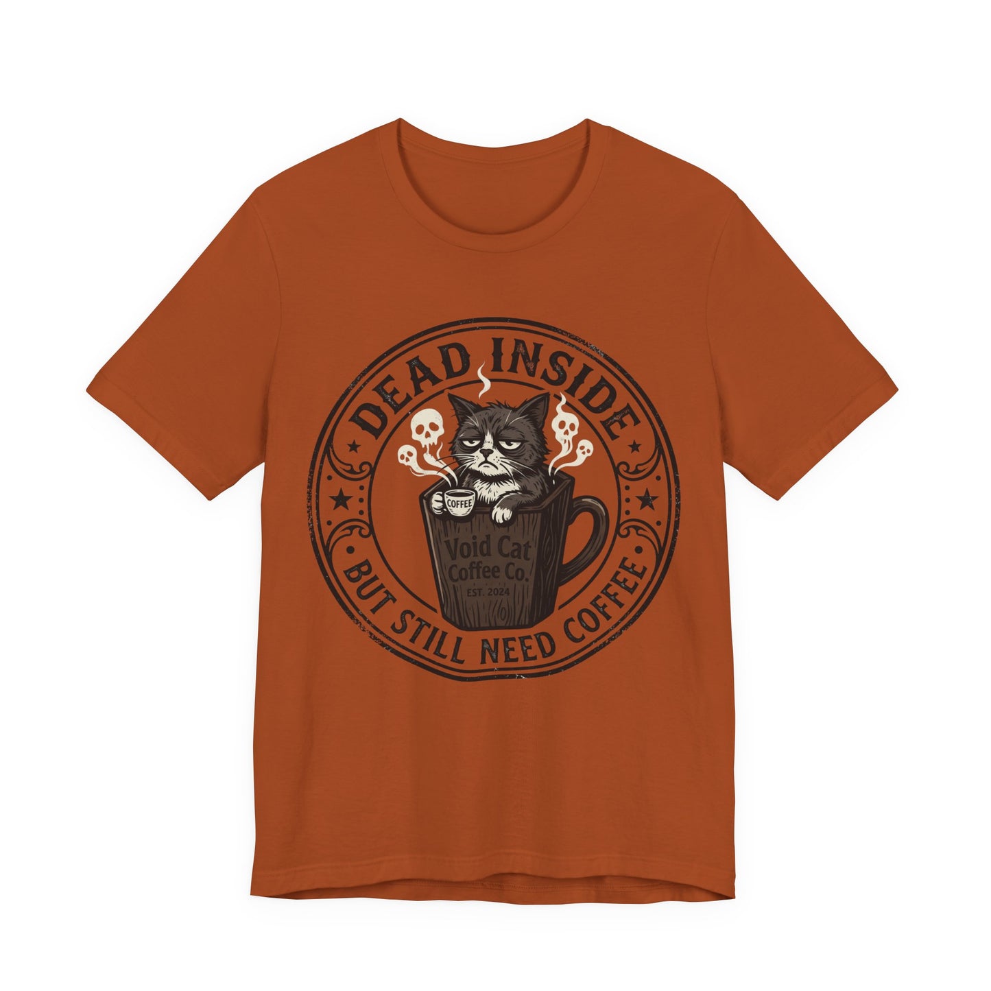 VOID - Dead Inside But Still Need Coffee Cat T-Shirt