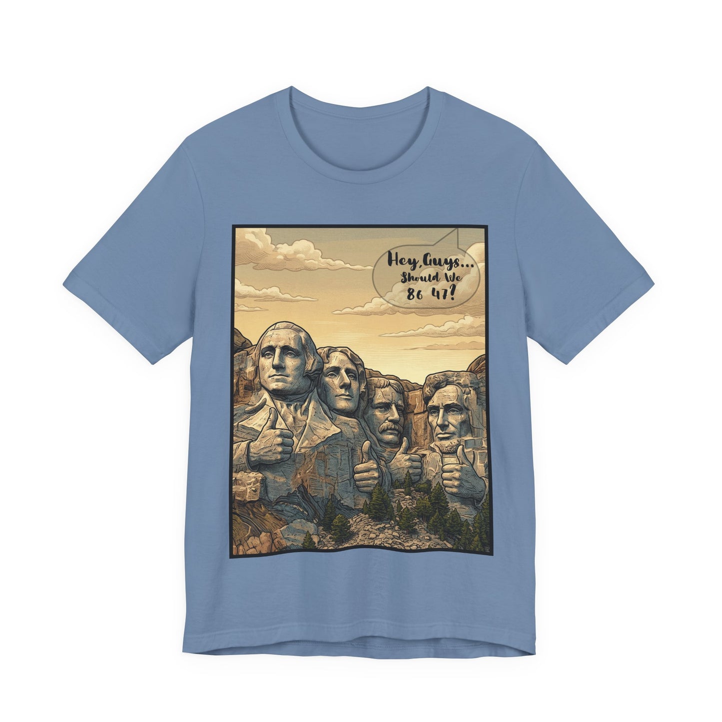 Mount Rushmore Thumbs Up Tee — Vintage Patriotic Graphic T-Shirt - Voice of God
