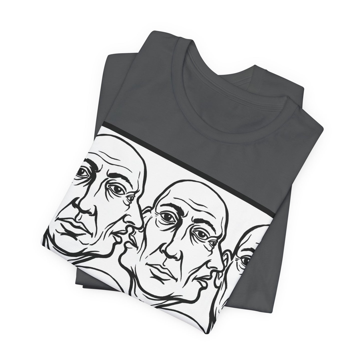 HotGossip - Version 2 - Monochrome Repeating Faces Tee – Abstract Expressionist Portrait T-Shirt