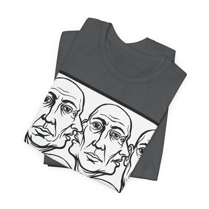 HotGossip - Version 2 - Monochrome Repeating Faces Tee – Abstract Expressionist Portrait T-Shirt