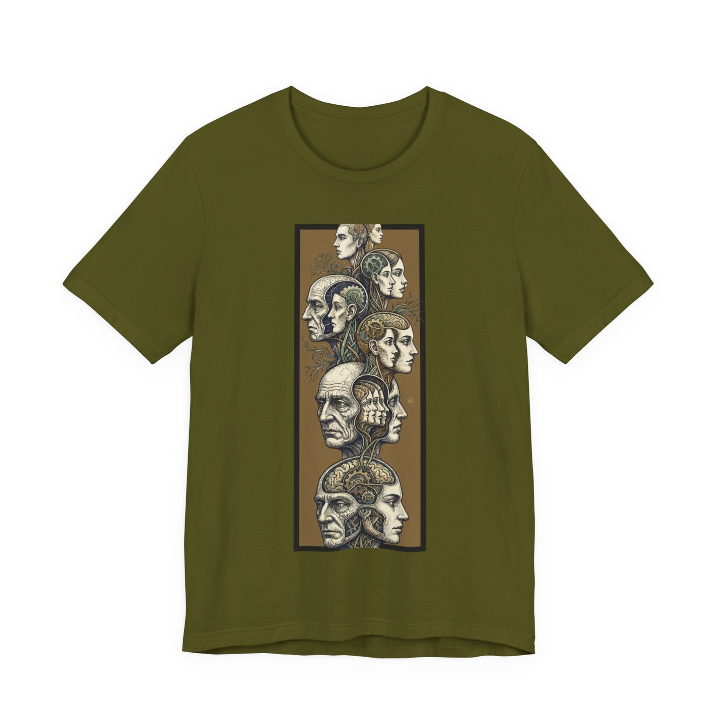 Family of Thought - Gold - Anatomical Heads Vertical Collage T-Shirt