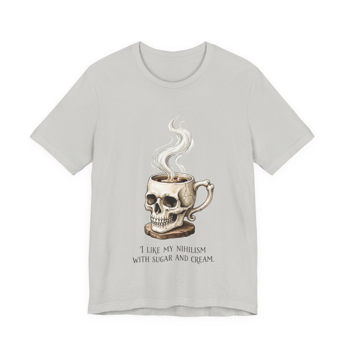 VOID - Tattoo Skull Coffee Tee — "I Like My Nihilism With Sugar and Cream" Graphic T-Shirt