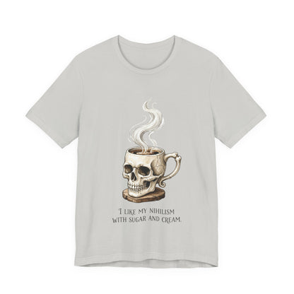 VOID - Tattoo Skull Coffee Tee — "I Like My Nihilism With Sugar and Cream" Graphic T-Shirt