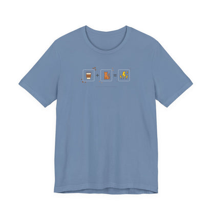 VOID - The Magic Formula - Coffee + Cat = Energy T-Shirt — Cute Cat & Coffee Equation Tee