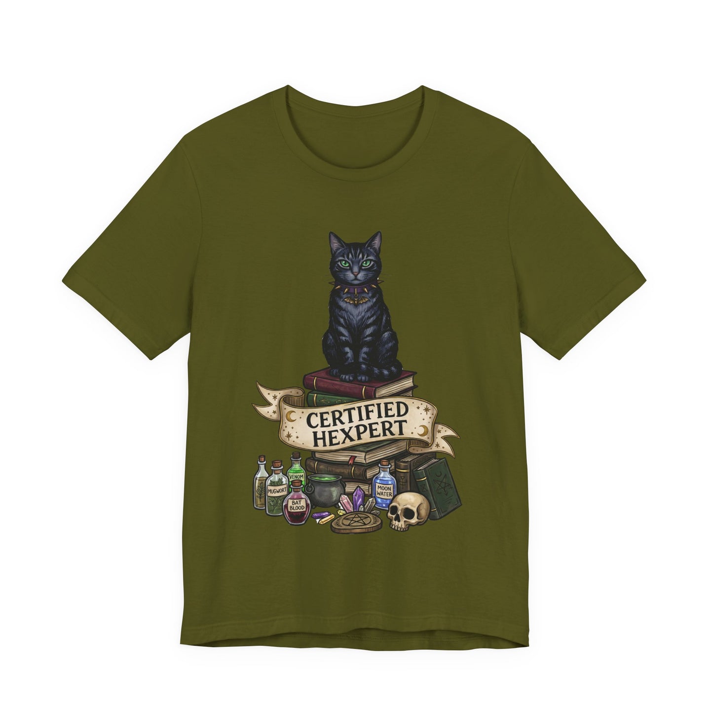 DarkArts - Hexpert (Color) T-Shirt — Black Cat Witchcraft Graphic Tee