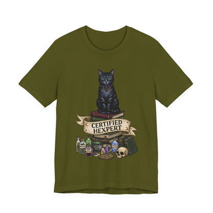 DarkArts - Hexpert (Color) T-Shirt — Black Cat Witchcraft Graphic Tee