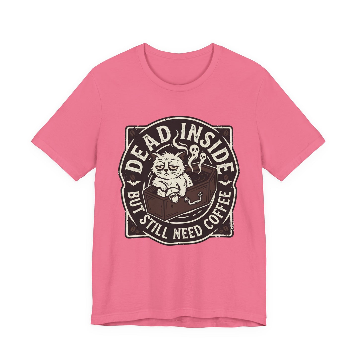 VOID - Dead Inside But Still Need Coffee T-Shirt - Coffee Cat Humor Tee