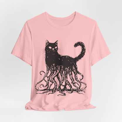 OctoCat Original T‑Shirt — Black Ink Mythical Cat with Octopus Tentacles Graphic Tee