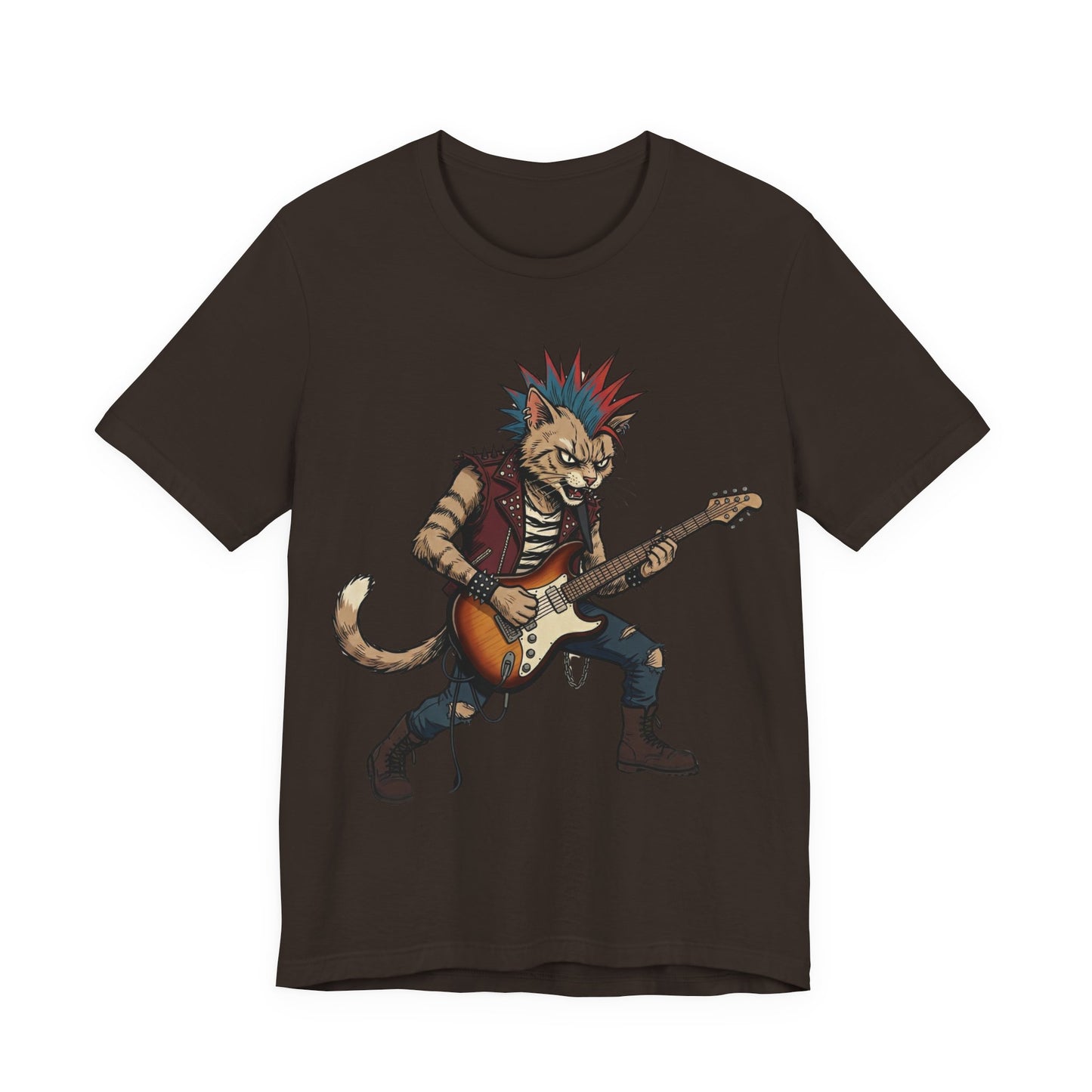 PunkCat - Punk Rock Cat Guitar T-Shirt