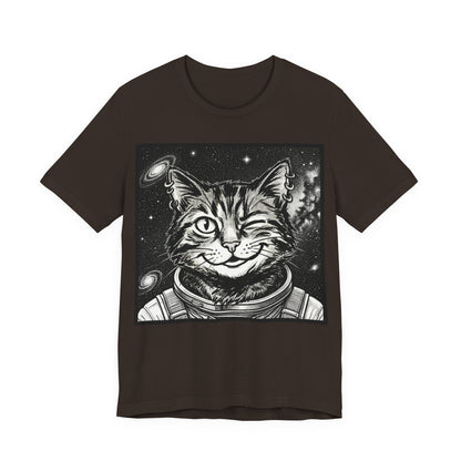 WinkyCat - The Astronaut (NO Gesture) Cat T-Shirt — Winking Space Kitty Graphic Tee