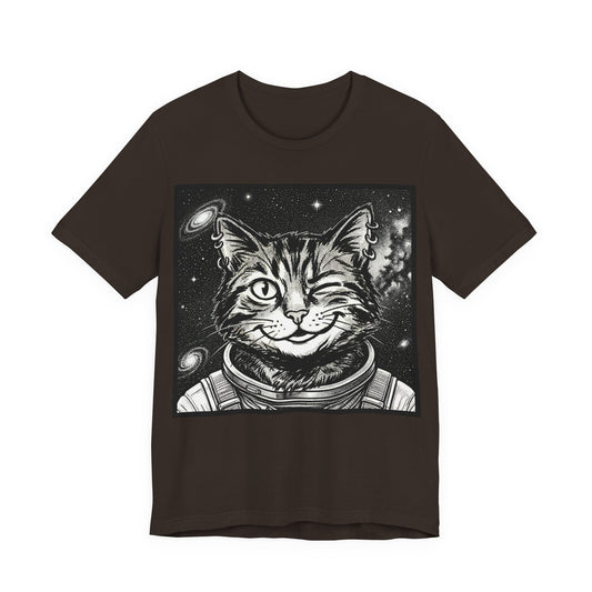 WinkyCat - The Astronaut (NO Gesture) Cat T-Shirt — Winking Space Kitty Graphic Tee