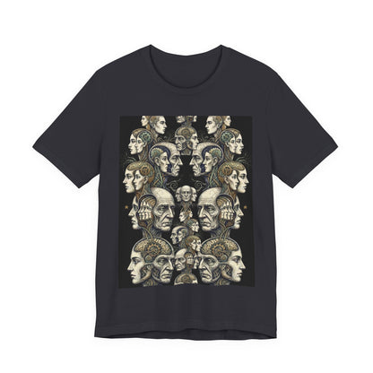 Family Of Thought - "All At Once" - Anatomical Heads Collage T-Shirt — Vintage Phrenology Art Tee