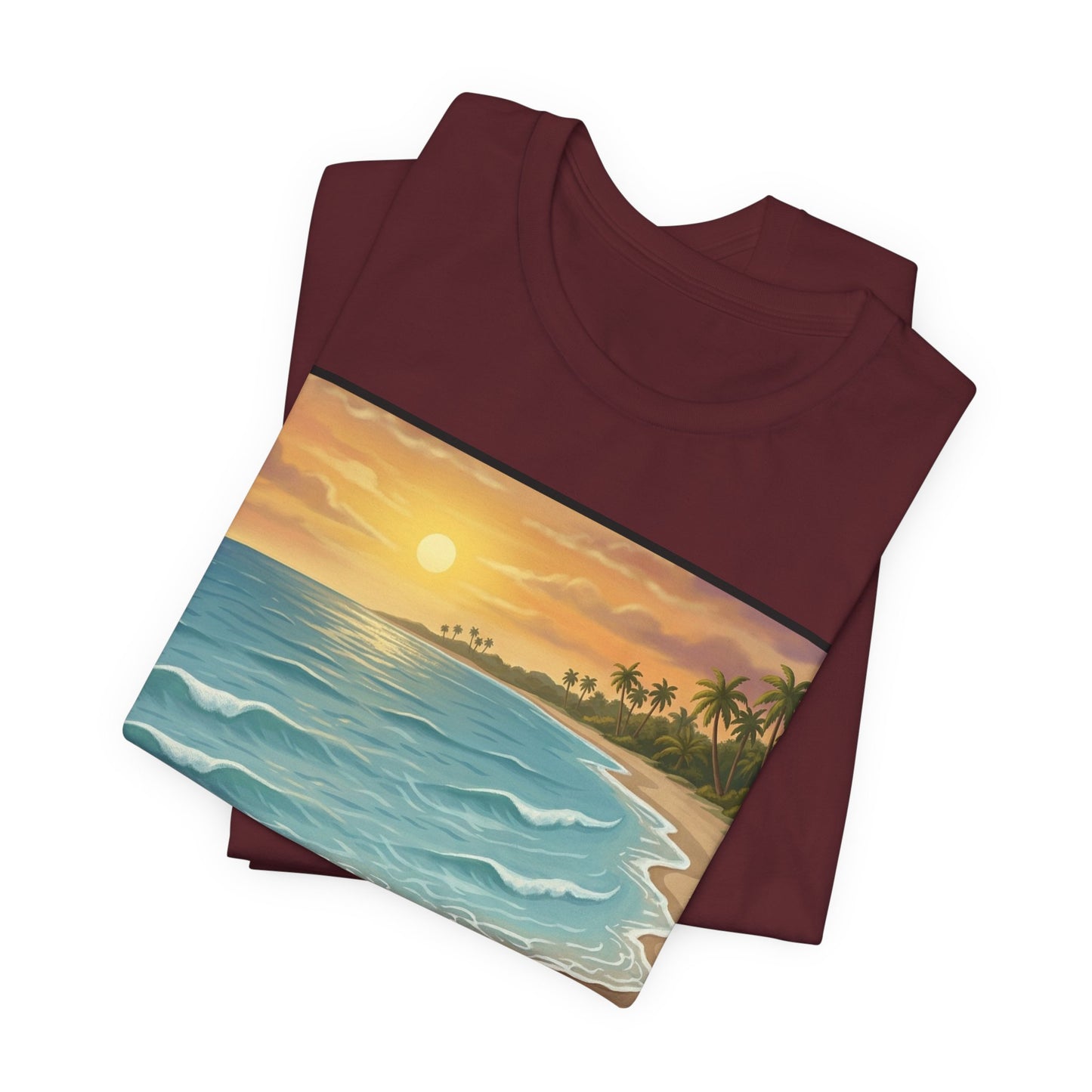 Another Nice Day At The Beach - Vertical - Beach Sunset Tee — Coastal Tropical Shoreline Graphic T‑Shirt