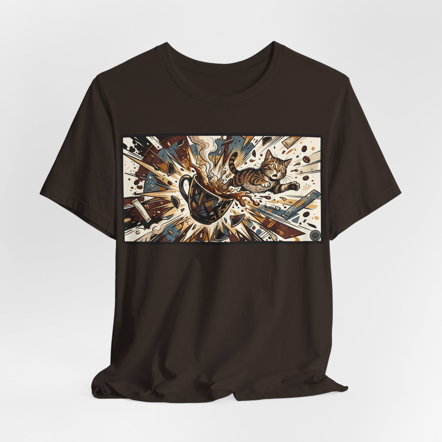 VOID - Coffee Cup Explosion Art Tee — Retro Abstract Coffee Splash T-Shirt