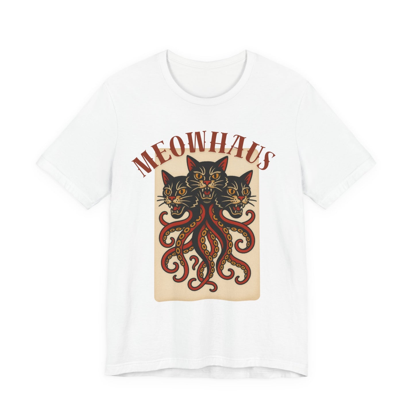 The Magic Three - Vintage Tattoo Meowhaus Cat-Octopus Graphic Tee