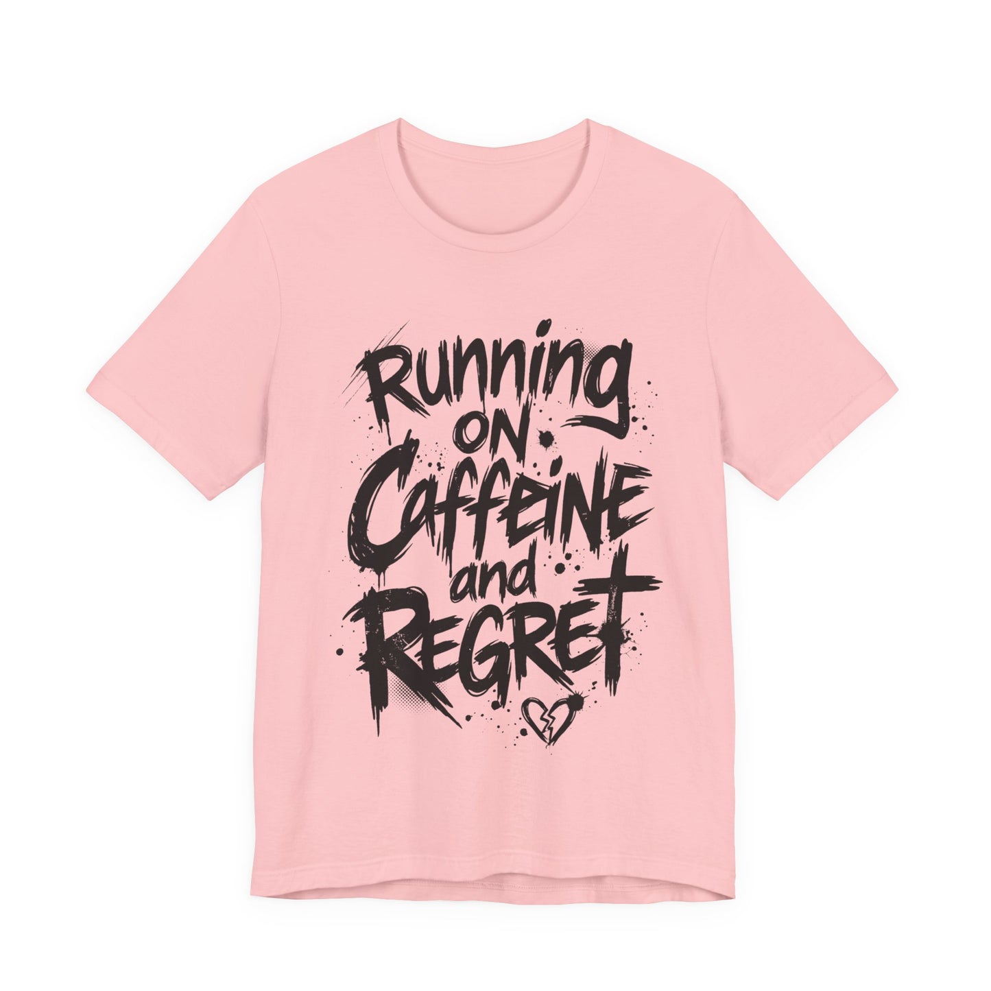 VOID - 'Running on Caffeine and Regret' Version 3 - Coffee Cat Graphic T‑Shirt