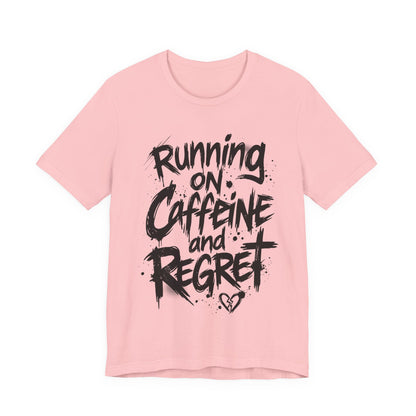 VOID - 'Running on Caffeine and Regret' Version 3 - Coffee Cat Graphic T‑Shirt