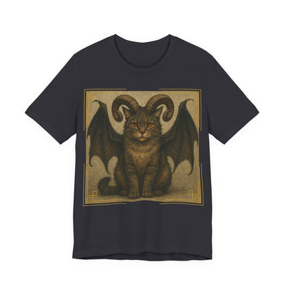 Folklore - Gothic Demon Cat T-Shirt — Horned Winged Feline Graphic Tee