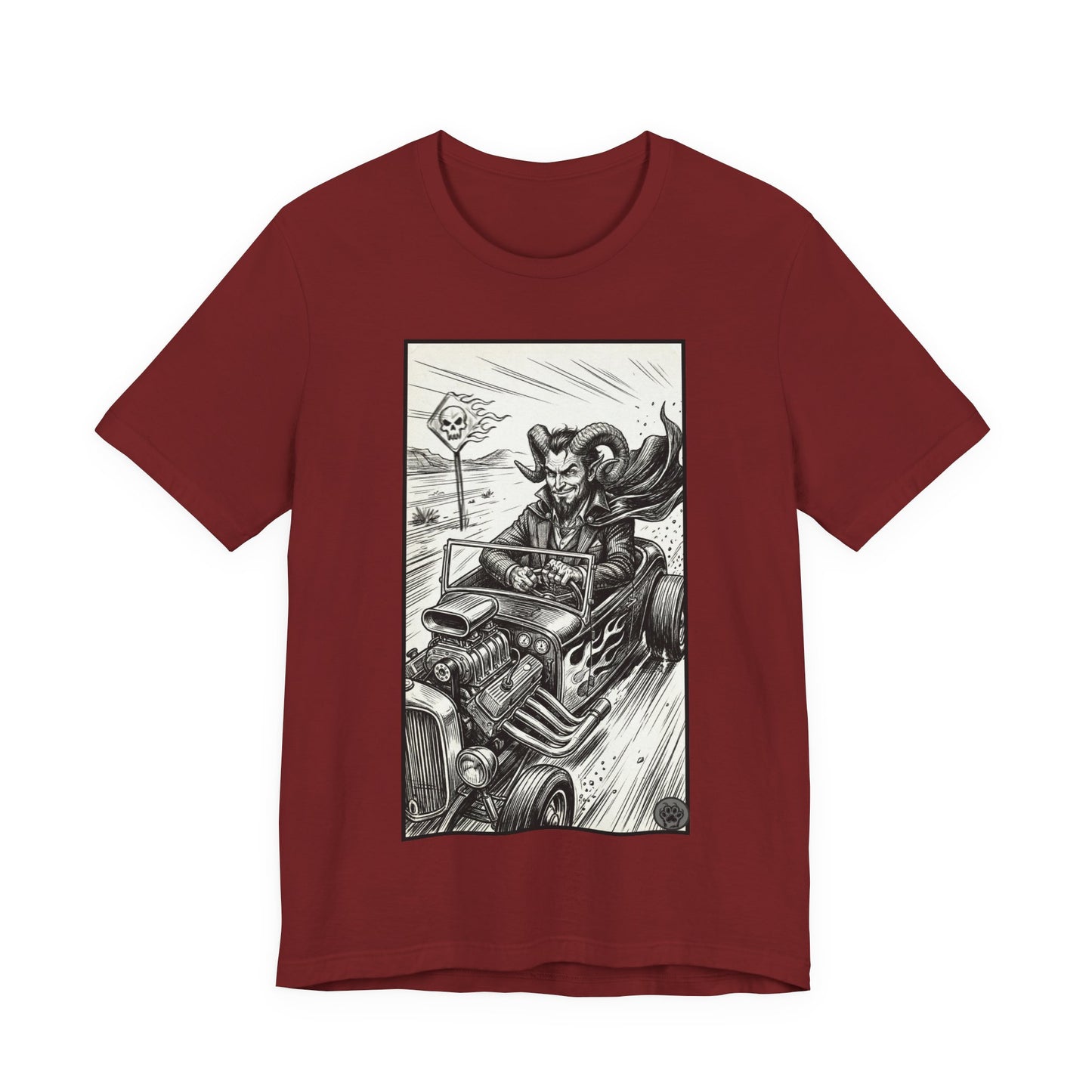 BLZB - Hot Rod Devil Driving T‑Shirt — Vintage Gothic Car Illustration Tee