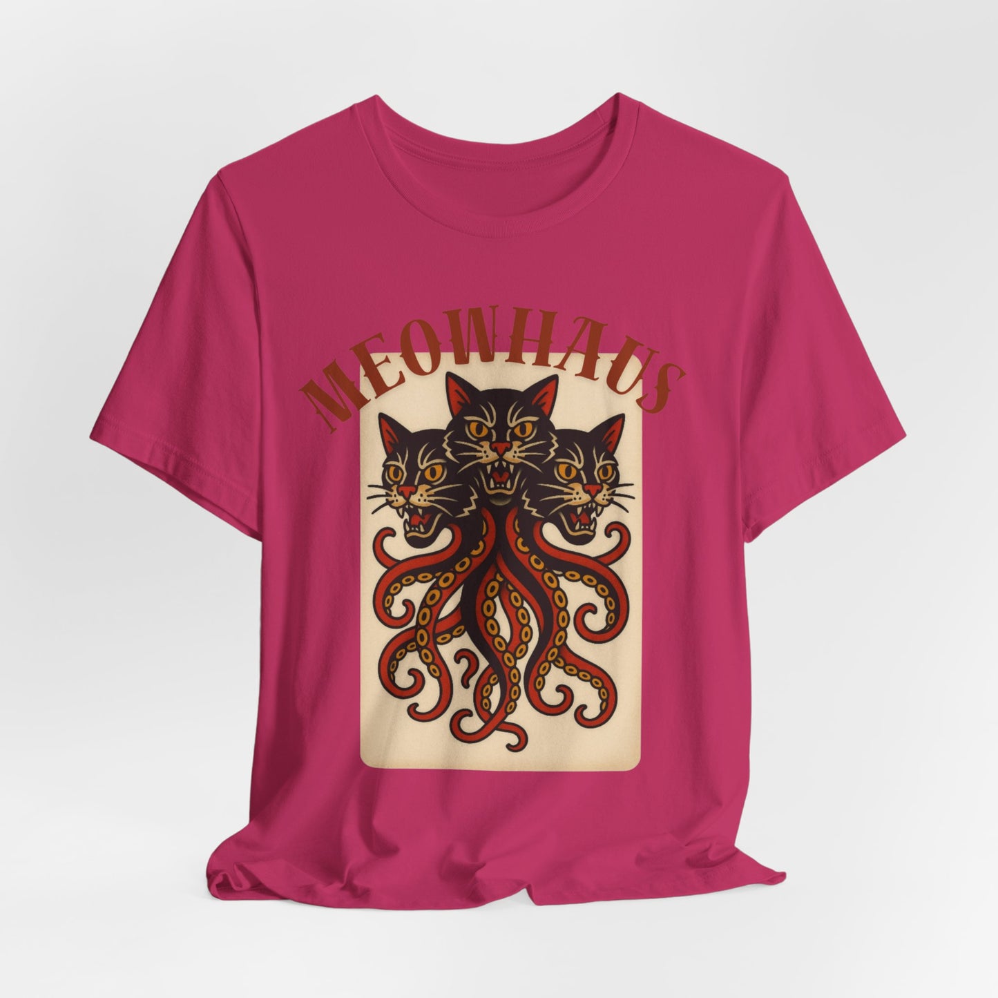 The Magic Three - Vintage Tattoo Meowhaus Cat-Octopus Graphic Tee