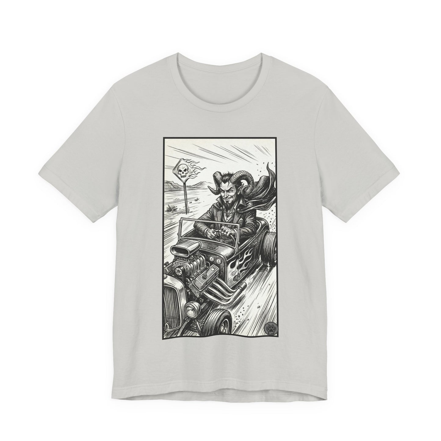 BLZB - Hot Rod Devil Driving T‑Shirt — Vintage Gothic Car Illustration Tee