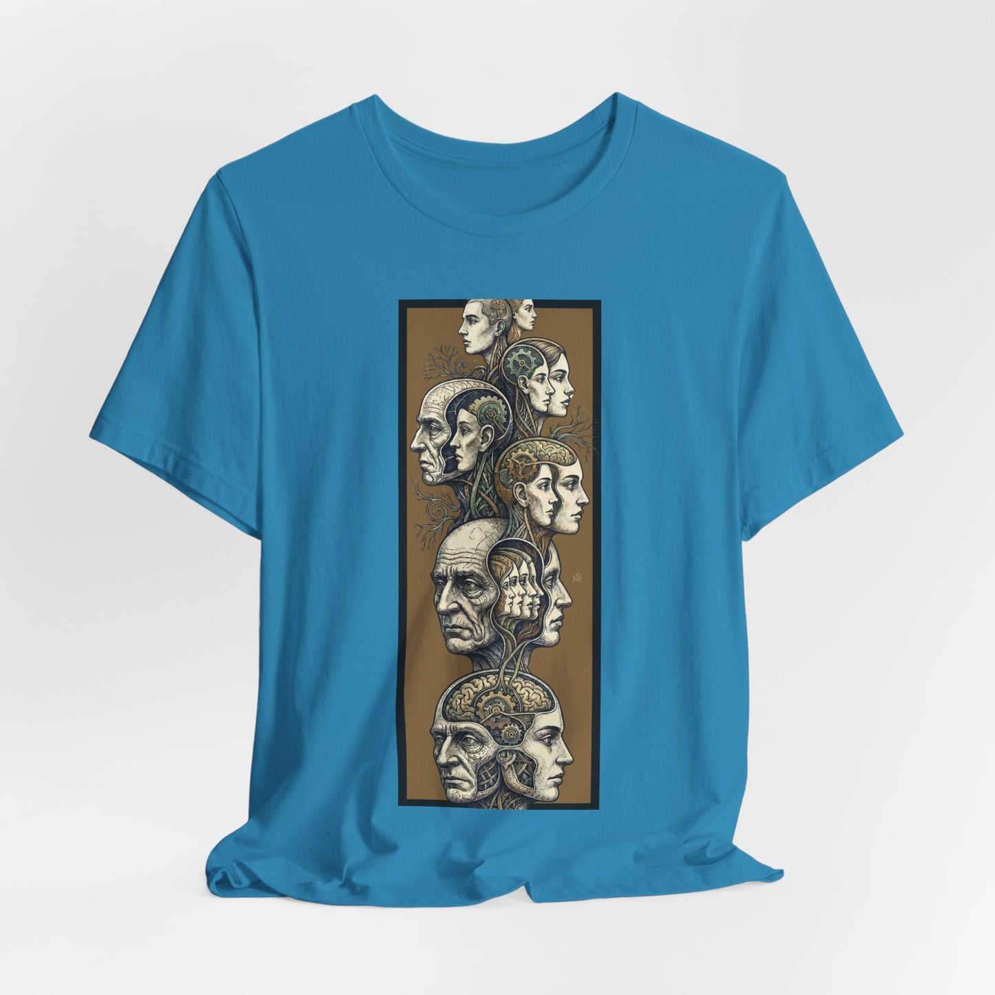 Family of Thought - Gold - Anatomical Heads Vertical Collage T-Shirt