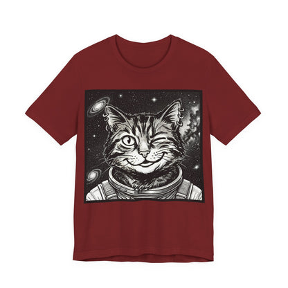 WinkyCat - The Astronaut (NO Gesture) Cat T-Shirt — Winking Space Kitty Graphic Tee