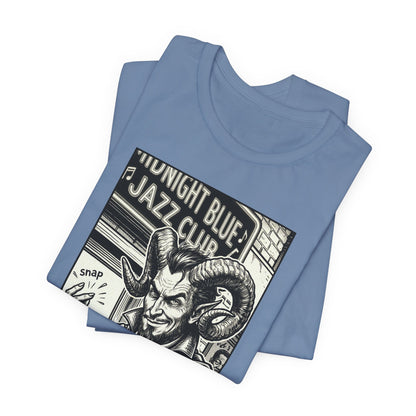 BLZB - Finger Snap Jazz Club Graphic Tee — 'Midnight Blue Jazz Club' Vintage Devil Illustration