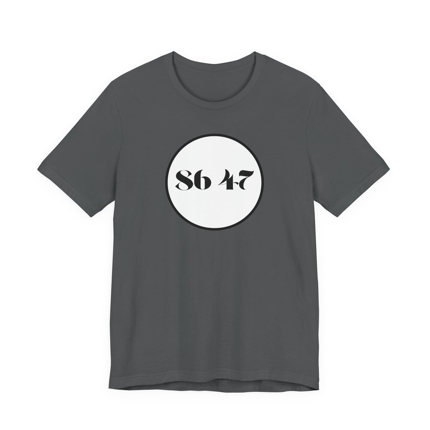 86 47 - Clean, Clear & Concise - Vintage Circle Number Tee — "86 47" Graphic T-Shirt