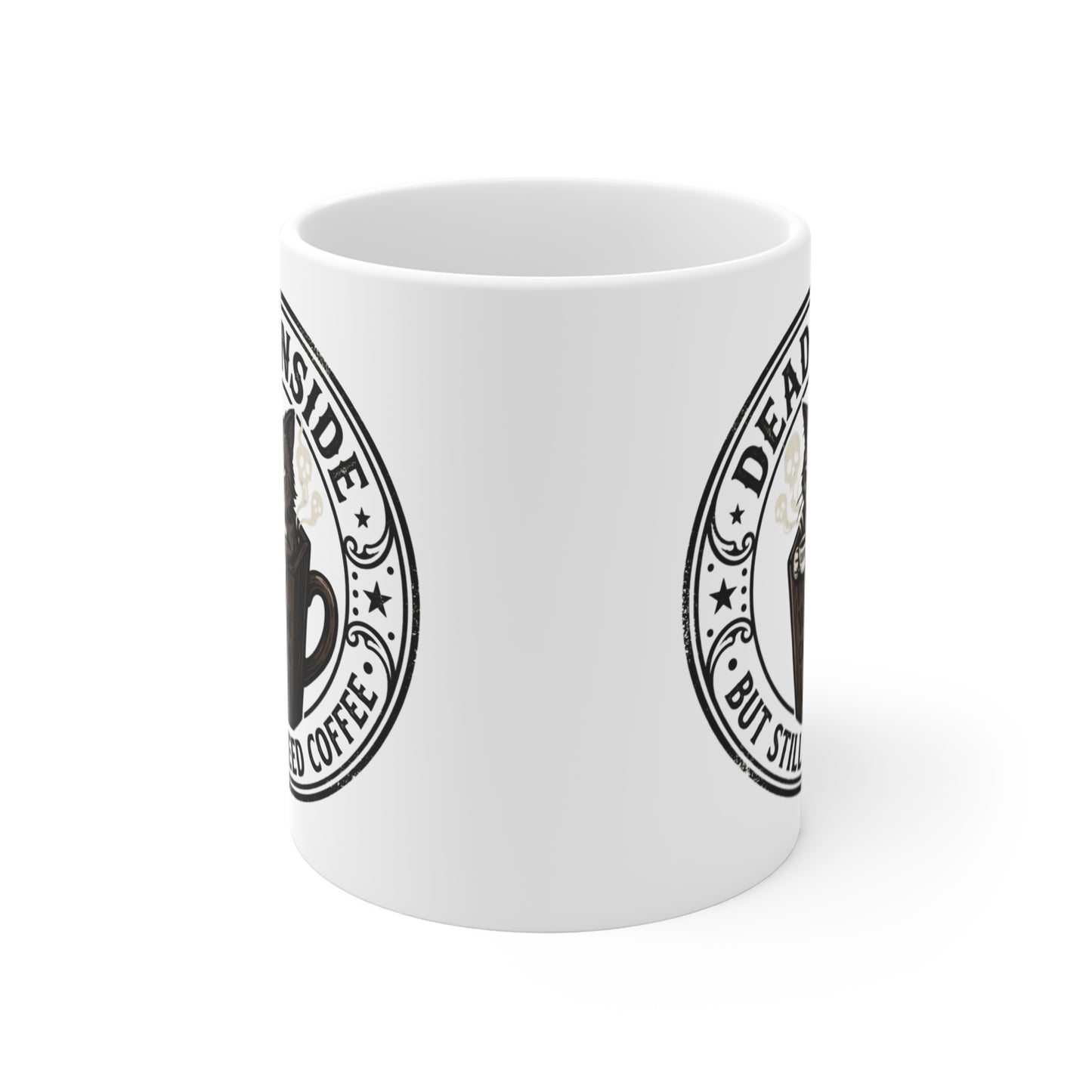 VOID - Dead Inside Cat Coffee Mug — "Dead Inside But Still Need Coffee" 11oz
