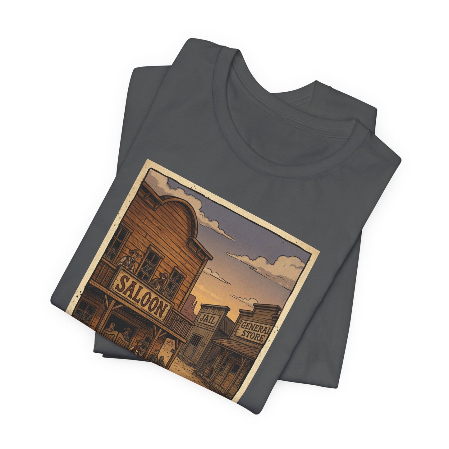 SheriffPaco - Vertical - Chihuahua Sheriff Western Saloon Showdown T-Shirt — Vintage Cowboy Sheriff Puppy Dog Graphic Tee